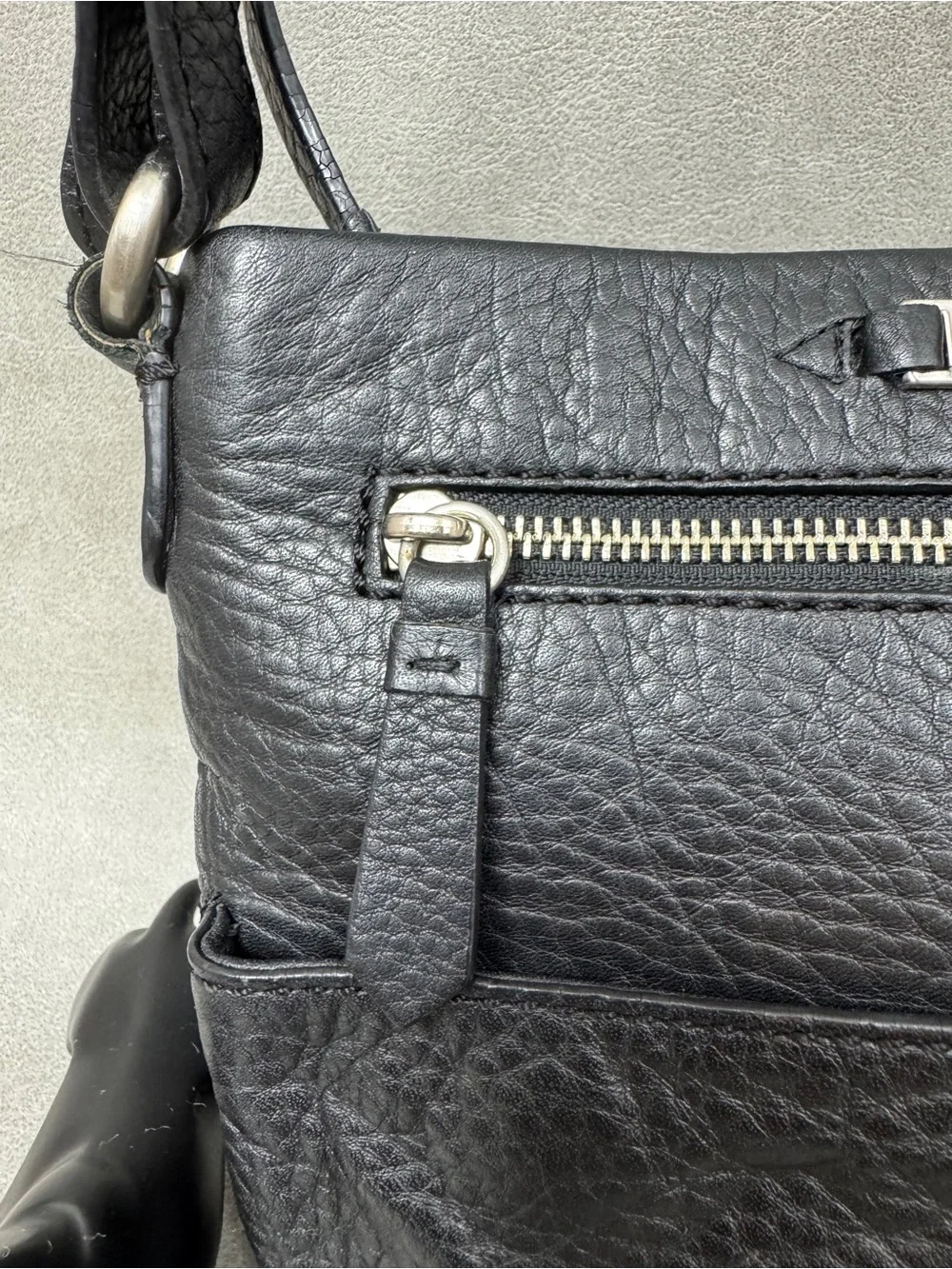 Cole Haan Black Pebbled Leather Crossbody Bag